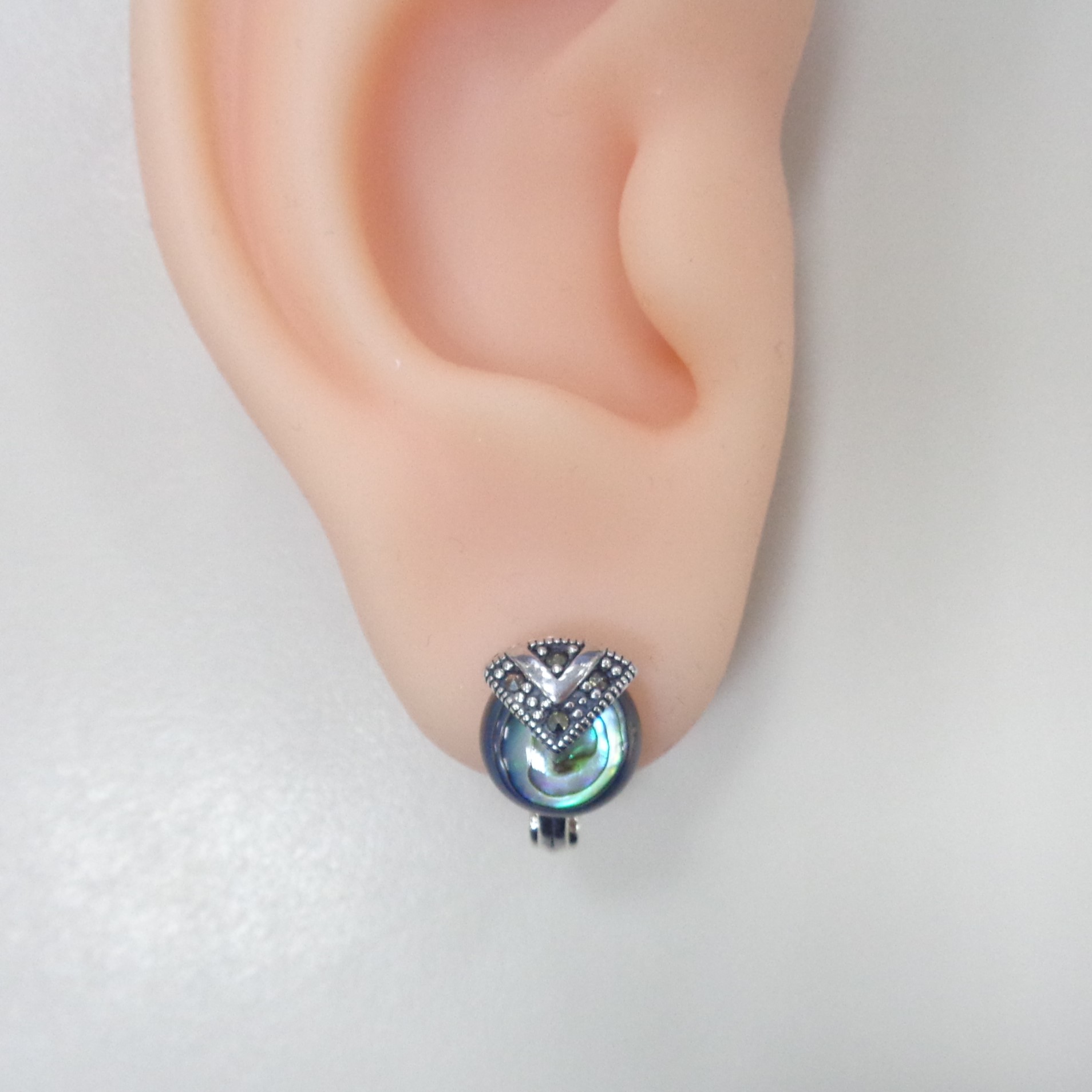 Серебряные серьги с перламутром абалон